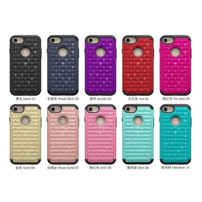 Soft Polycarbonate TPU Mobile Protector Cover With Rhinestone