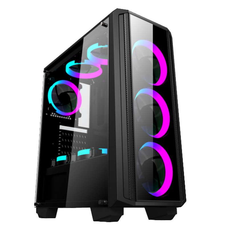Fan di RGB di caso di gioco della cassa del desktop computer con il caso di vetro di Front Iron Net Panel ATX del pannello