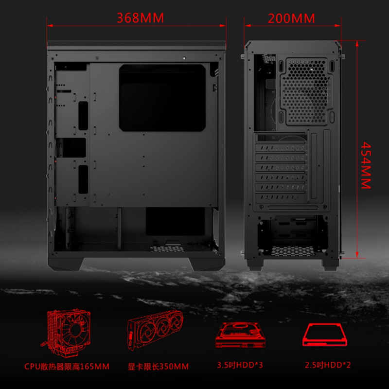 Fan di RGB di caso di gioco della cassa del desktop computer con il caso di vetro di Front Iron Net Panel ATX del pannello