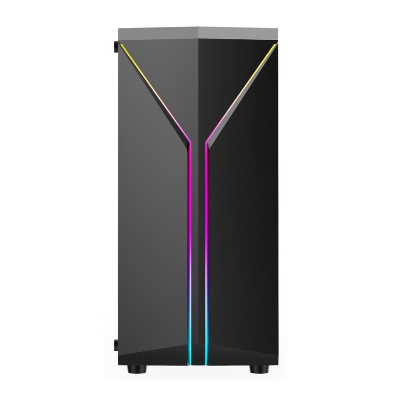 ETEK Stylish Computer Case Simmetrico ARGB LED Strip Tempered Glass Side Panel Top I/O Panel con Magnetic Dust Net