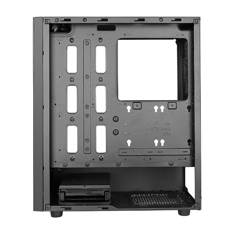 ETEK - PC Mid Tower Case Pannello anteriore irregolare e a maglia con striscia LED ARGB, pannello laterale in vetro temperato, pannello I/O superiore
