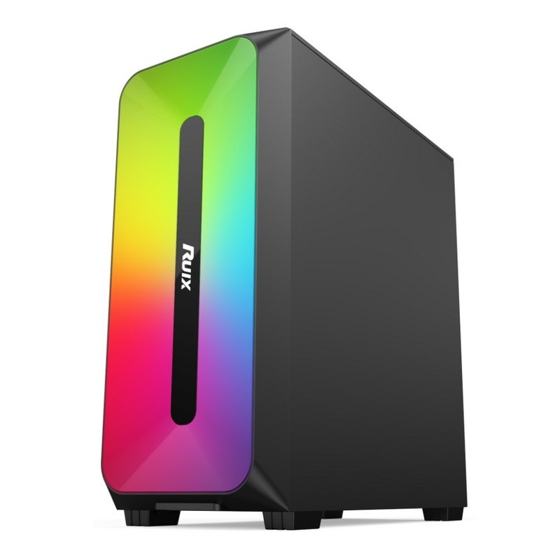 CUSTODIA Micro ATX /ATX/ITX Dazzle Effetto ARGB Alimentatore per montaggio sul pannello frontale Disponibile in bianco e nero