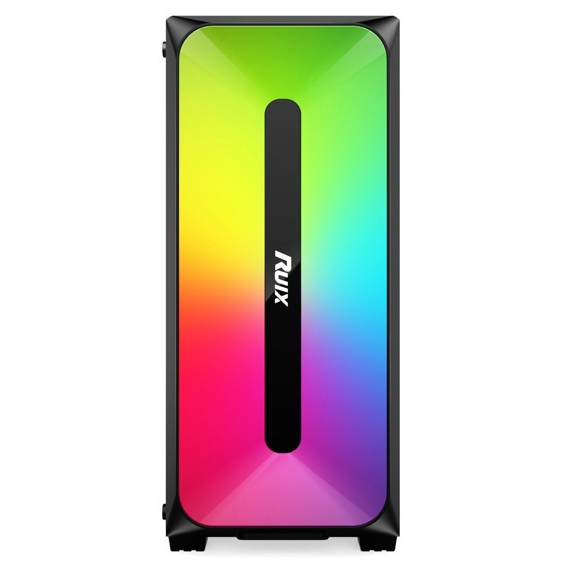 CUSTODIA Micro ATX /ATX/ITX Dazzle Effetto ARGB Alimentatore per montaggio sul pannello frontale Disponibile in bianco e nero