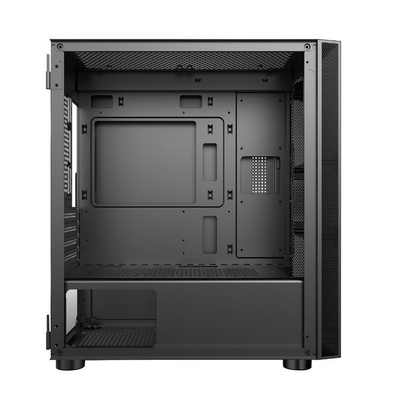 Case per computer ETEK - Pannello sinistro apertabile Fornitura di alimentazione Montatura inferiore Ventilatori RGB installabili Pannello semplice e generoso