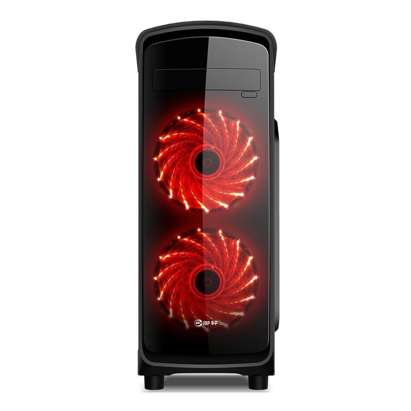 ETEK ATX Mid-Tower Case Acrilico Front & Side Panel Full Side View Nero E Bianco
