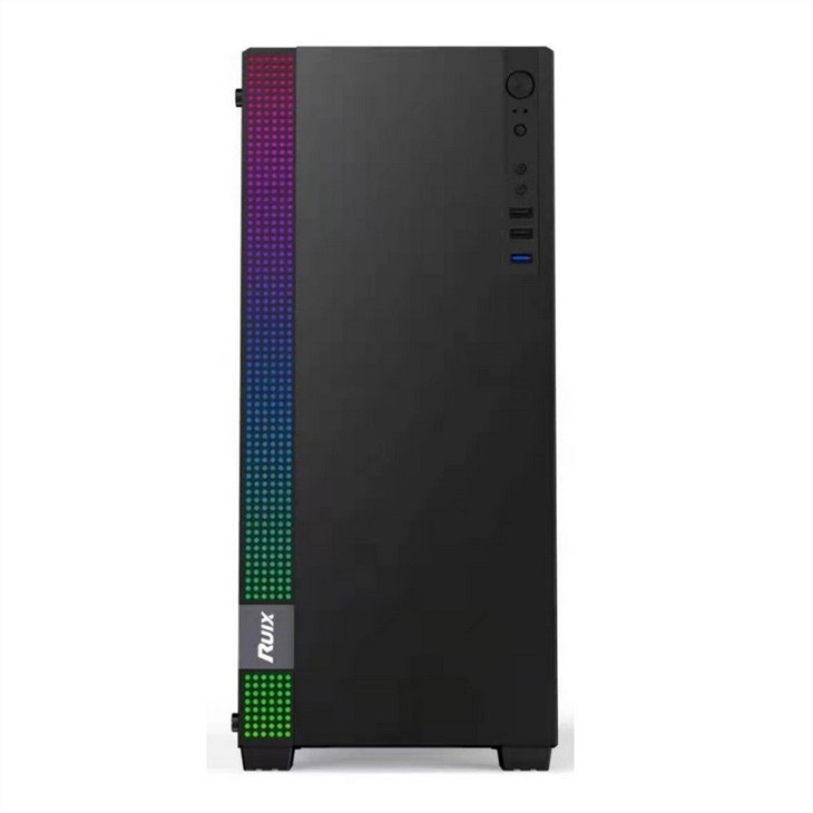 Cassa per PC per giochi ETEK Cassa per PC per giochi ATX per computer supporto 6 ventilatori ARGB, Pandel a vetro temperato.