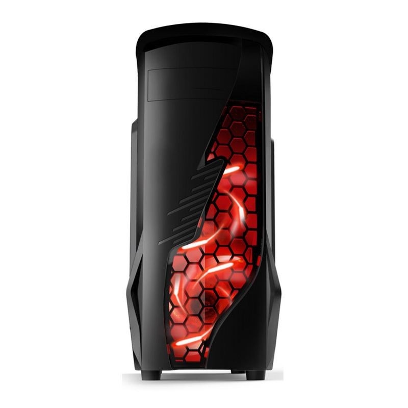 ETEK Airflow ATX Mid-Tower con pannello anteriore cavo e trasparente pannello laterale sinistro pieno acrilico