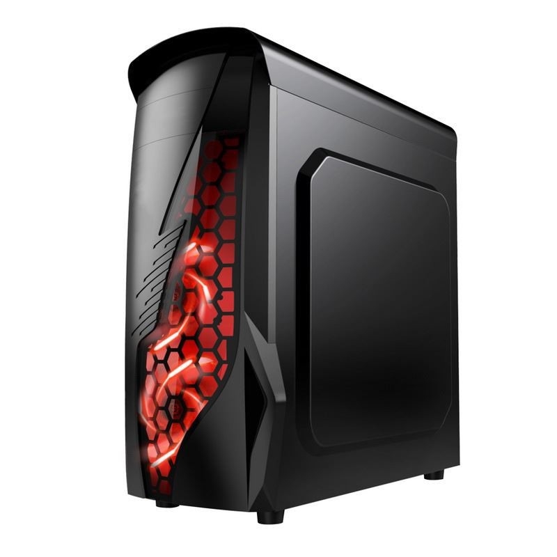 ETEK Airflow ATX Mid-Tower con pannello anteriore cavo e trasparente pannello laterale sinistro pieno acrilico