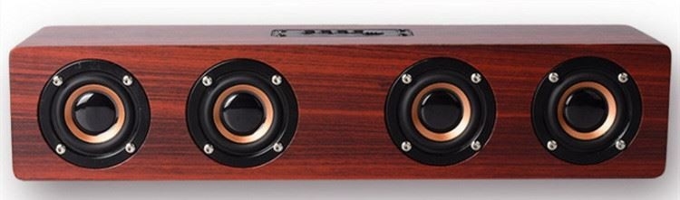 Altoparlante HIFI wireless Bluetooth in legno da 4000 mAh Soundbar musicale portatile AUX Vivavoce per TV