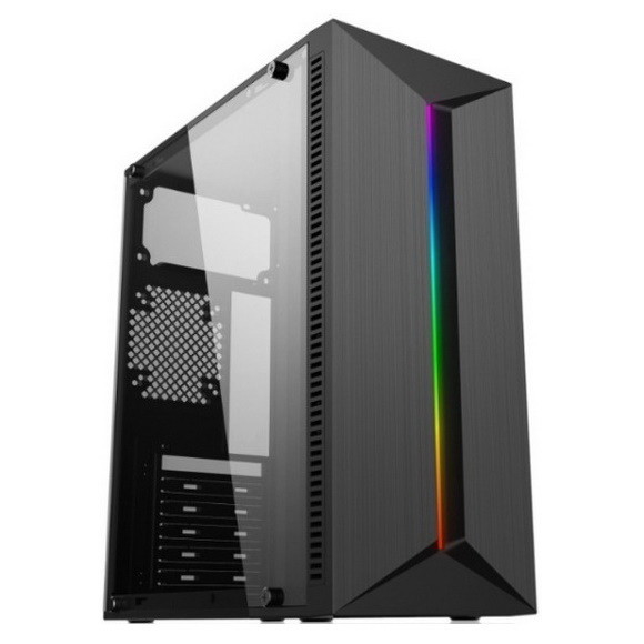 Pannello anteriore dell'ABS del pannello ATX del computer del Governo di RGB di gioco del PC della cassa del telaio acrilico del nero con la striscia della luce di RGB
