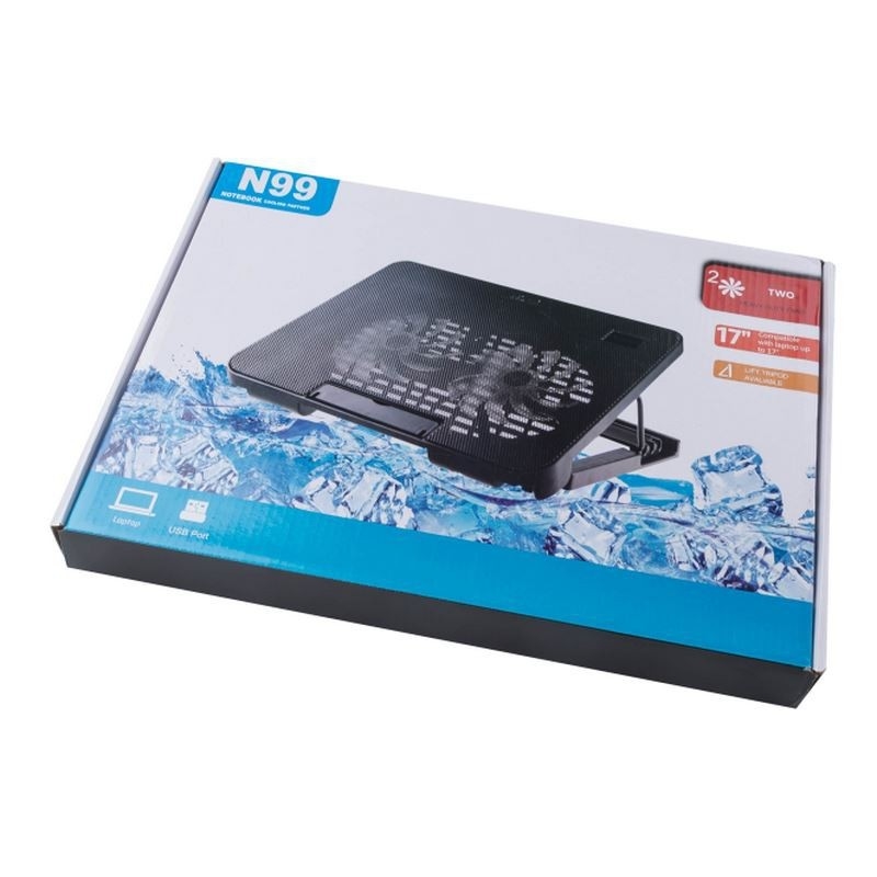 Ventilatore per laptop ETEK, vassoio di raffreddamento per notebook, raffreddatore esterno per laptop, grandi dimensioni ma silenzioso
