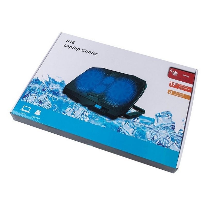 ETEK - Laptop Cooler con Info Screen 4 FANS 17 pollici per notebook a grande schermo