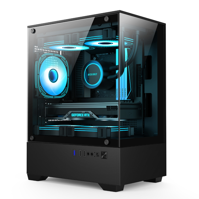 Micro-ATX ITX PC Gaming Case 1 HDD Bay 1 SSD Drive Bay Entrambi in bianco e nero