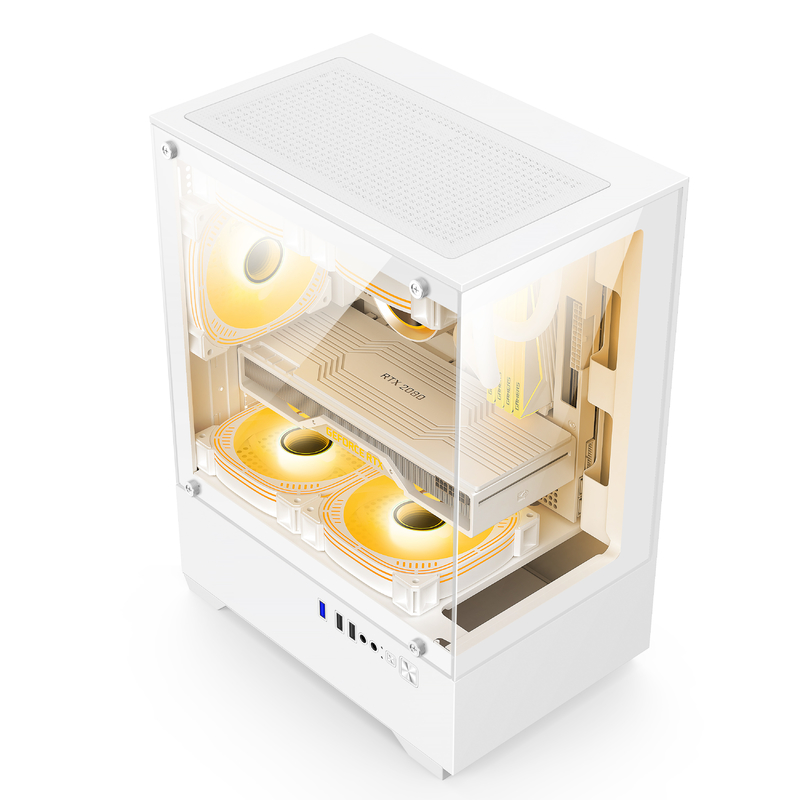 Micro-ATX ITX PC Gaming Case 1 HDD Bay 1 SSD Drive Bay Entrambi in bianco e nero