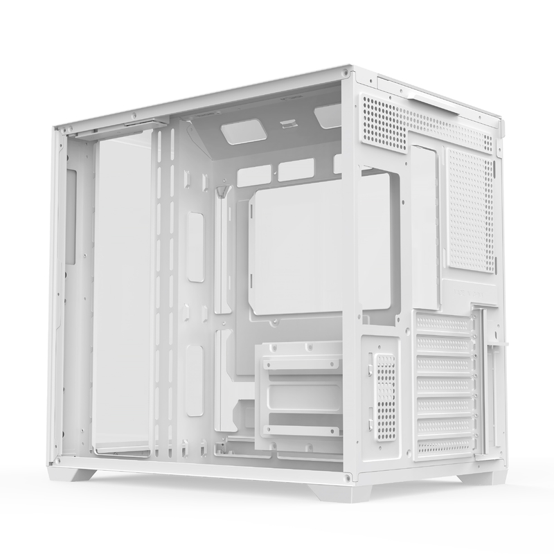 Chassis in vetro a tre lati supporta le schede madri ATX a grandezza naturale Cassa per computer per gli utenti che hanno bisogno di un'efficiente espansione di raffreddamento
