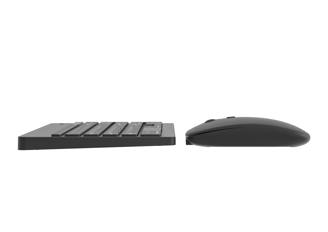 Tastiera wireless minimalista tutta nera a 99 tasti con ricarica wireless Multi-DPI 4D Mouse per uffici case