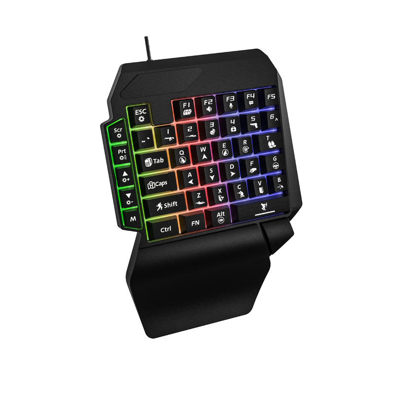 Tastiera da gioco a 40 tasti per uso a una mano Disegno compatto per giocatori FPS e RTS
