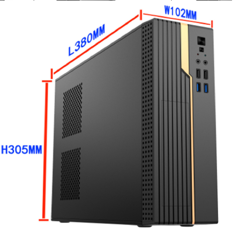 Cassa per computer supporta Micro ATX e ITX con forte scalabilità di archiviazione Interfacce frontali diverse 8cm Ventilatore per raffreddamento