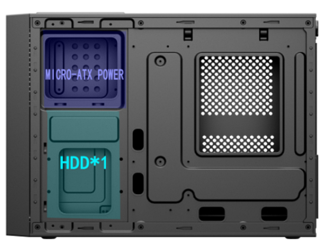 Cassa per computer supporta Micro ATX e ITX con forte scalabilità di archiviazione Interfacce frontali diverse 8cm Ventilatore per raffreddamento