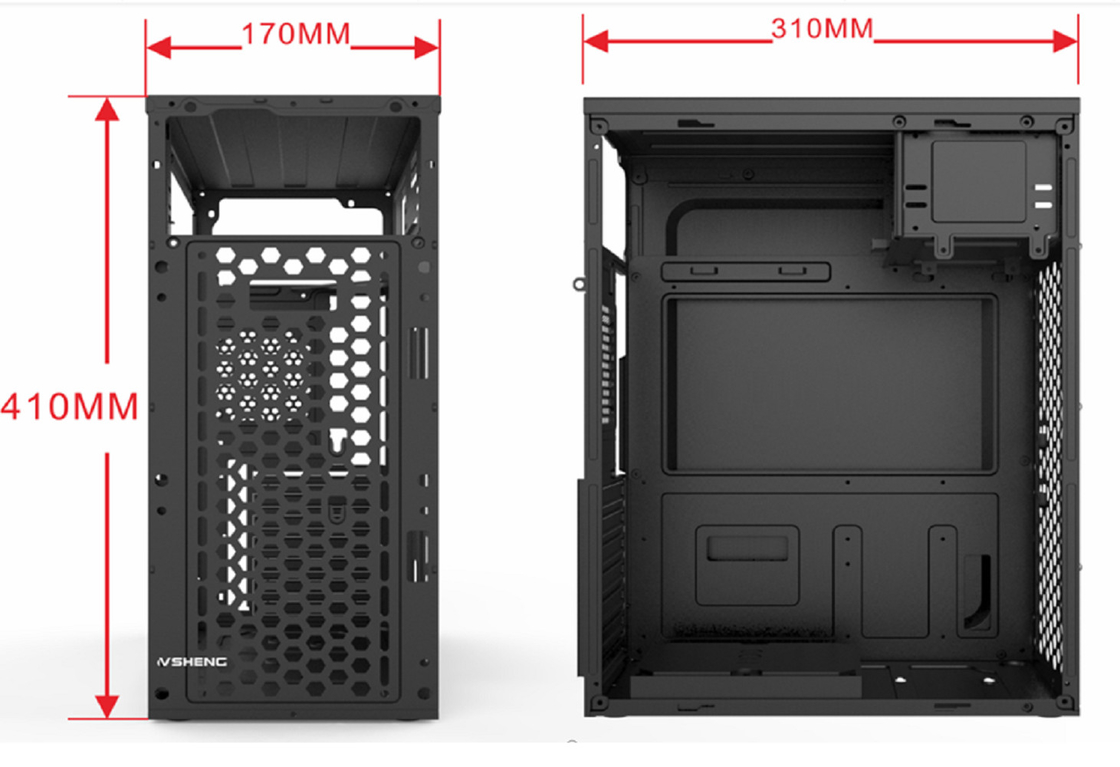 Cassa per computer supporta 7 slot PCI 2 HDD 3 SSD 1 unità CD 5 supporti ventilatori Compatibile con le schede madri ATX Micro ATX e Mini ATX