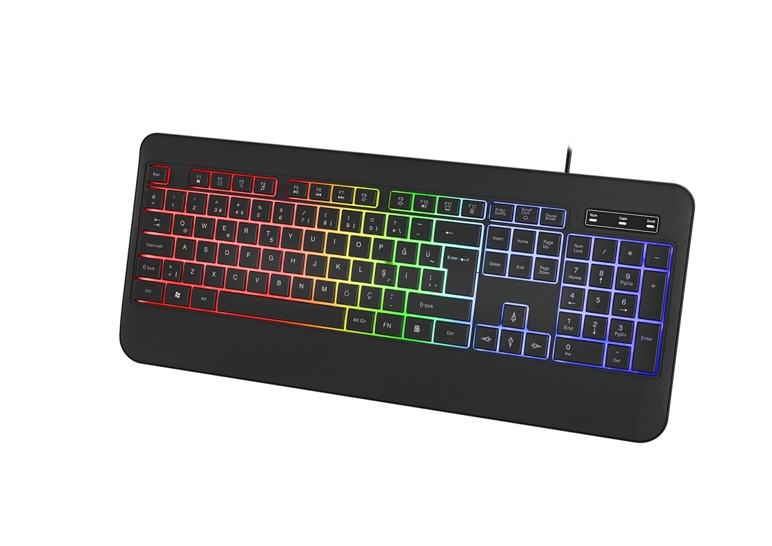 RGB retroilluminazione in modalità luce non respirante tastiera con pellicola in fibra di carbonio per giocatori appassionati di tecnologia