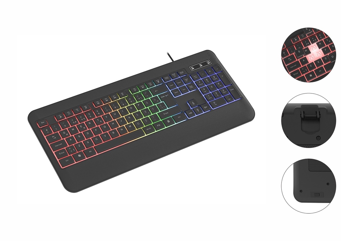 RGB retroilluminazione in modalità luce non respirante tastiera con pellicola in fibra di carbonio per giocatori appassionati di tecnologia
