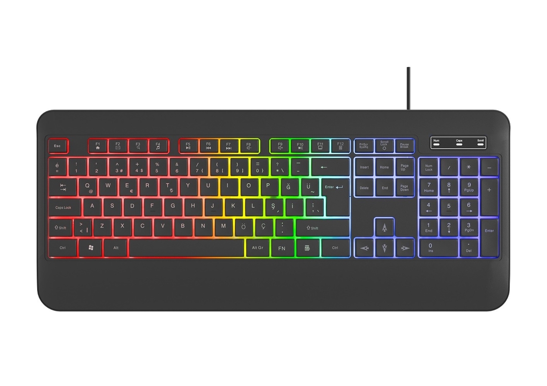 RGB retroilluminazione in modalità luce non respirante tastiera con pellicola in fibra di carbonio per giocatori appassionati di tecnologia