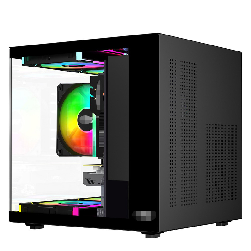 Cassa per PC MATX/ITX Supporta schede grafiche fino a 320 mm CPU raffreddatori fino a 165 mm 1 HDD 2 SSD 3 X 12CM Ventilatori per soldi