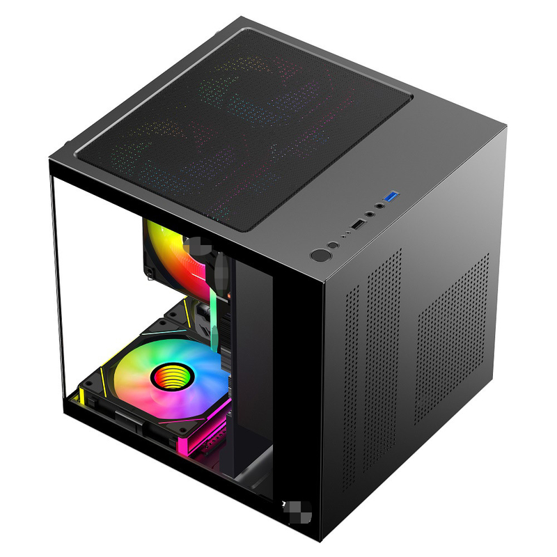 Cassa per PC MATX/ITX Supporta schede grafiche fino a 320 mm CPU raffreddatori fino a 165 mm 1 HDD 2 SSD 3 X 12CM Ventilatori per soldi