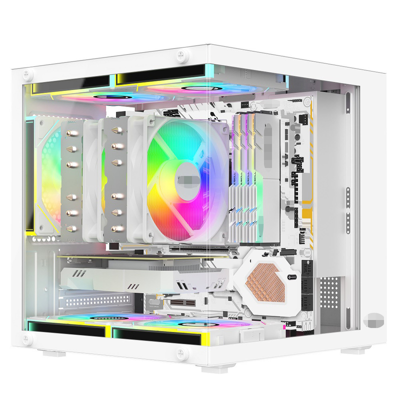 Cassa per PC MATX/ITX Supporta schede grafiche fino a 320 mm CPU raffreddatori fino a 165 mm 1 HDD 2 SSD 3 X 12CM Ventilatori per soldi