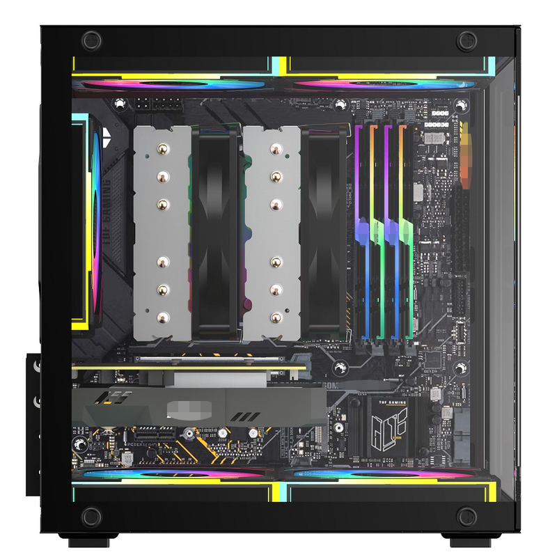 Cassa per PC MATX/ITX Supporta schede grafiche fino a 320 mm CPU raffreddatori fino a 165 mm 1 HDD 2 SSD 3 X 12CM Ventilatori per soldi