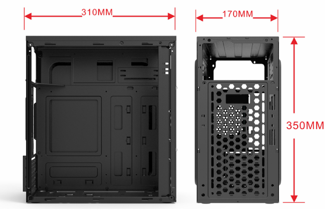 Supporta MicroATX MIniATX con 4 slot di espansione 2HDD 2 SSD 12cm E 8cm Fan Mounts Compatta Lightweight Computer Case For Money