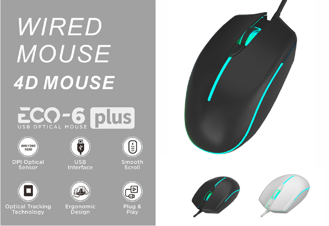 Mouse da gioco 4D personalizzabile, ultra leggero, scroll liscio, tecnologia di tracciamento ottico, design ergonomico. Ideale per i giocatori