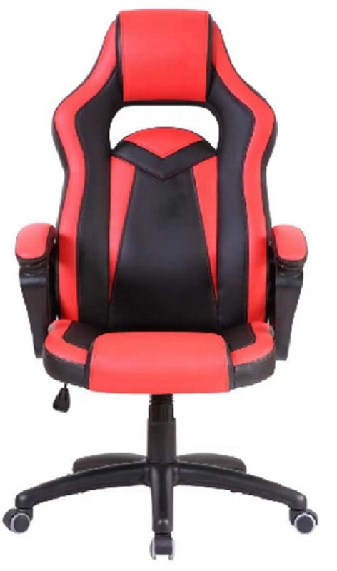 Elegante design in PU nero e rosso 350mm base in nylon con casci in PU meccanismo di inclinazione per più posizioni sedute per gli impiegati