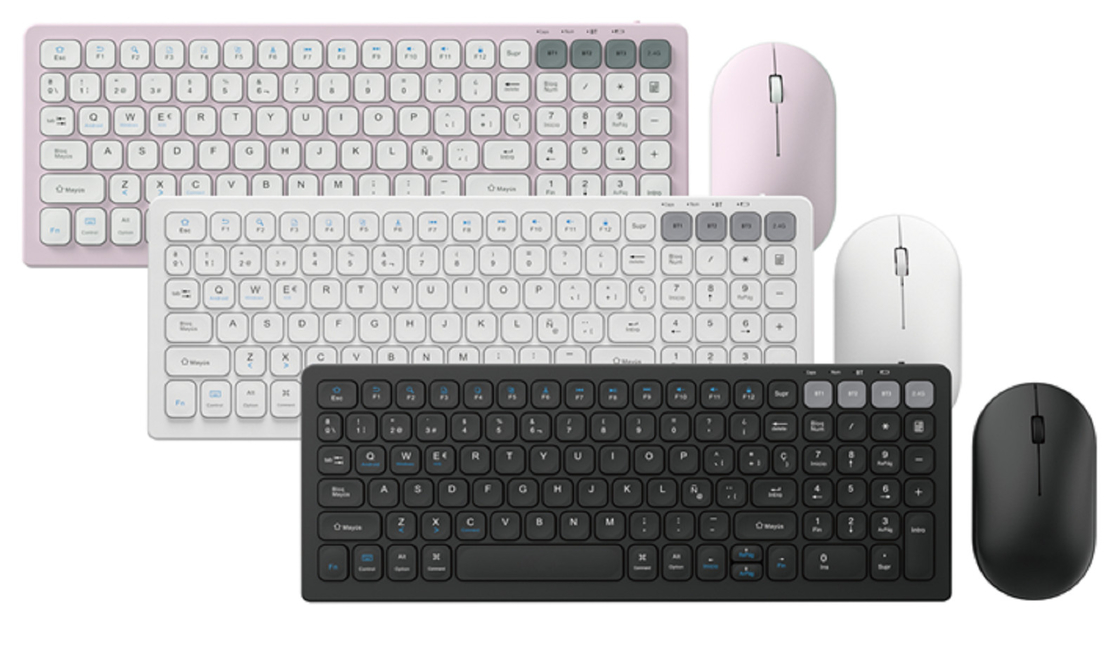 Tastiera a piedi da forbice e mouse ergonomico entrambi con batteria da 500mAh Bluetooth 3.0/2.4G connessione wireless 1200 DPI