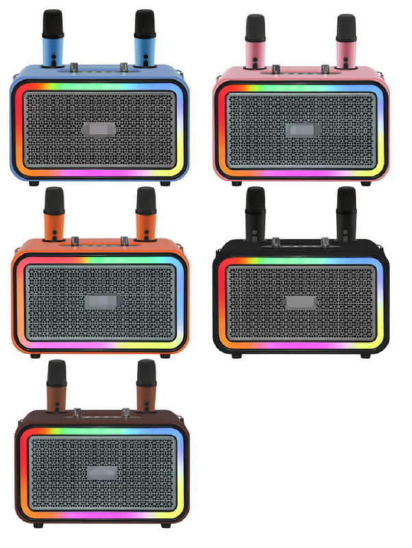 Chip IC MVSILICON ad alta fedeltà con elaborazione del suono DSP dotato di due Woofers da 4 pollici Batteria da 3000 mAh Microfoni wireless doppi