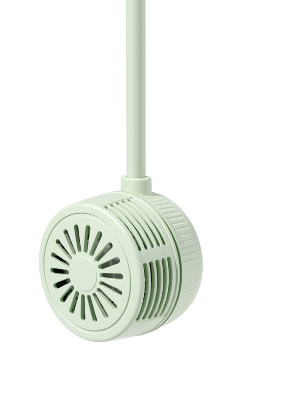 Vento morbido a tre livelli Flusso d'aria a 360 gradi Tubo universale 1000mAh Batteria TYPE-C Carica Ventilatori portatili in bianco e verde menta