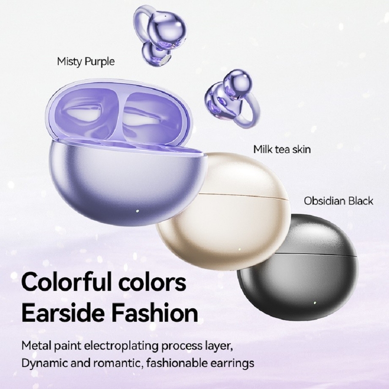 BT 5.4 3D Ergonomic Design Bluetooth cuffia cuffia fino a 5 ore per chiamata Pressione uniforme in nebbia viola latte tè pelle ossidiana nero