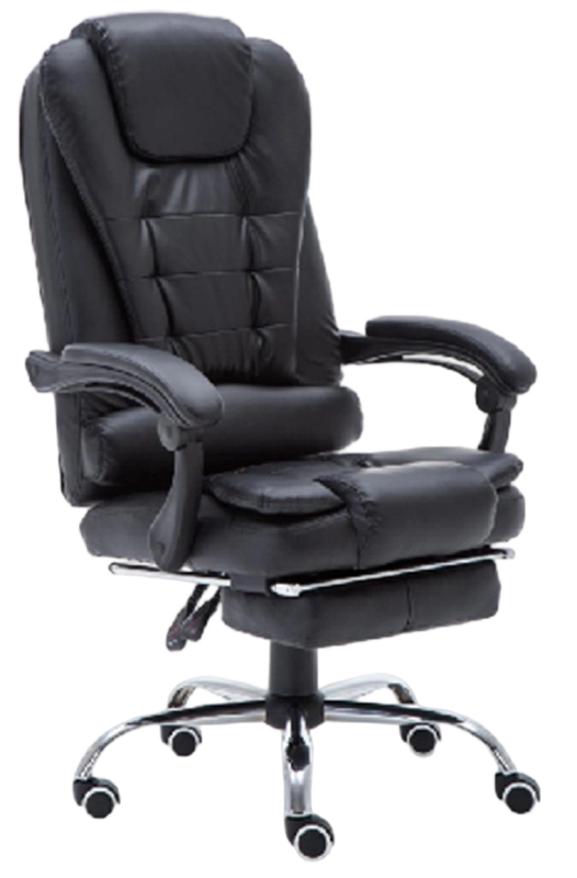 Sedile ergonomica da gioco con 100 mm di bastone pneumatico 350 mm di sostegno per piedi a base di cromo PU pelle ad alta densità schienale in schiena multi-posizione