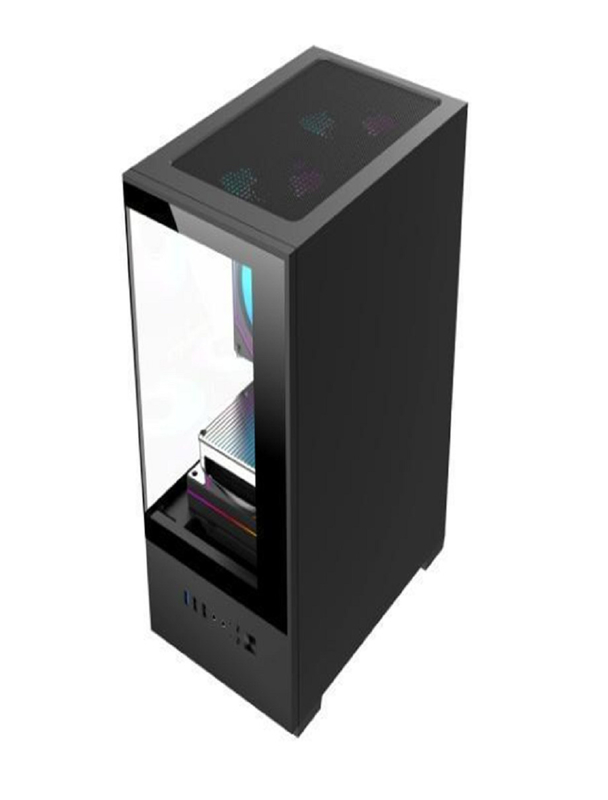 Cassa per computer supporta MicroATX/MiniITX Motherboard HDD inferiore + compartimento di alimentazione per SSD Dual Storage Ventilatore a 5 velocità con progettazione del condotto d'aria 3D