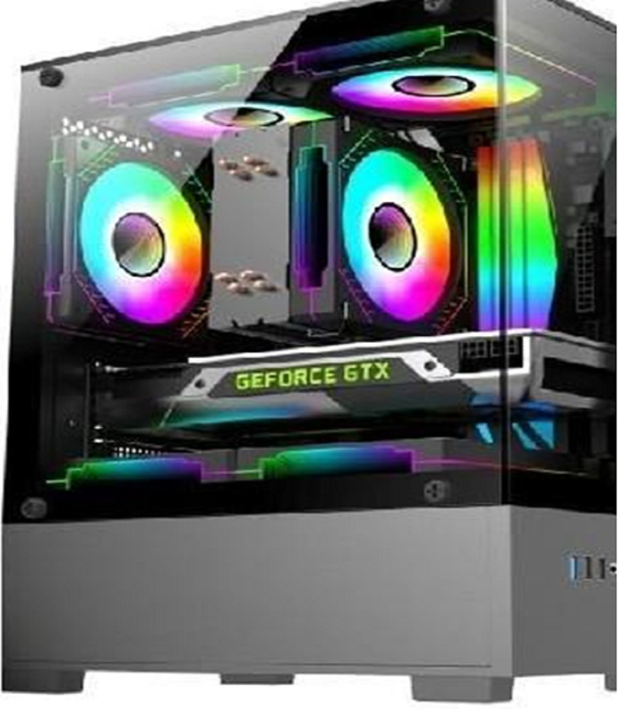 Cassa per computer supporta MicroATX/MiniITX Motherboard HDD inferiore + compartimento di alimentazione per SSD Dual Storage Ventilatore a 5 velocità con progettazione del condotto d'aria 3D