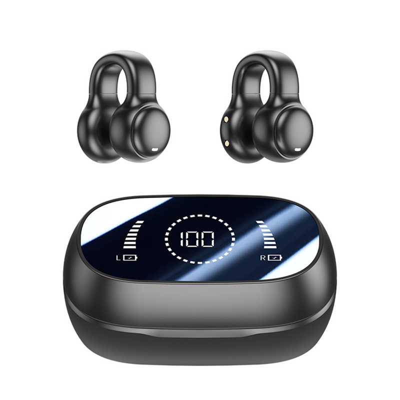 Bluetooth 5.3 auricolare Disegno auricolare completamente aperto 9D Surround Sound Gioco audio-sincronizzazione HIFI Display digitale 1.5H Carica 6H Single Playback