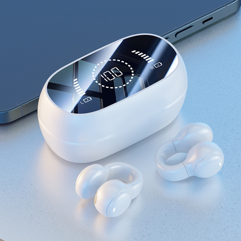 Bluetooth 5.3 auricolare Disegno auricolare completamente aperto 9D Surround Sound Gioco audio-sincronizzazione HIFI Display digitale 1.5H Carica 6H Single Playback