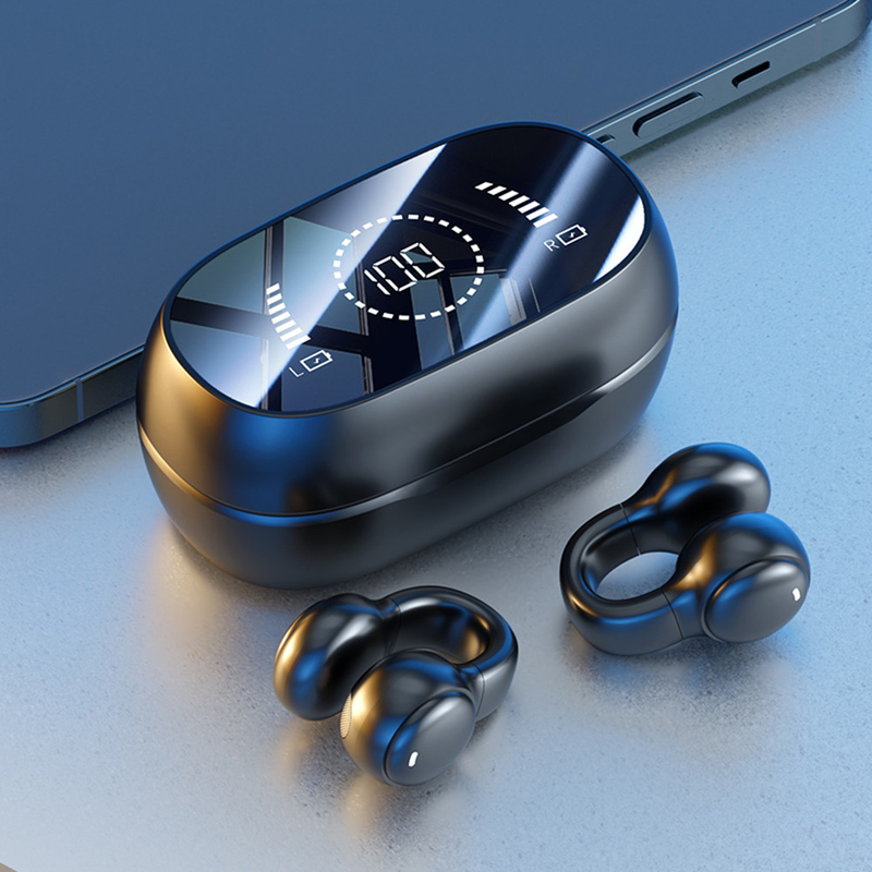Bluetooth 5.3 auricolare Disegno auricolare completamente aperto 9D Surround Sound Gioco audio-sincronizzazione HIFI Display digitale 1.5H Carica 6H Single Playback