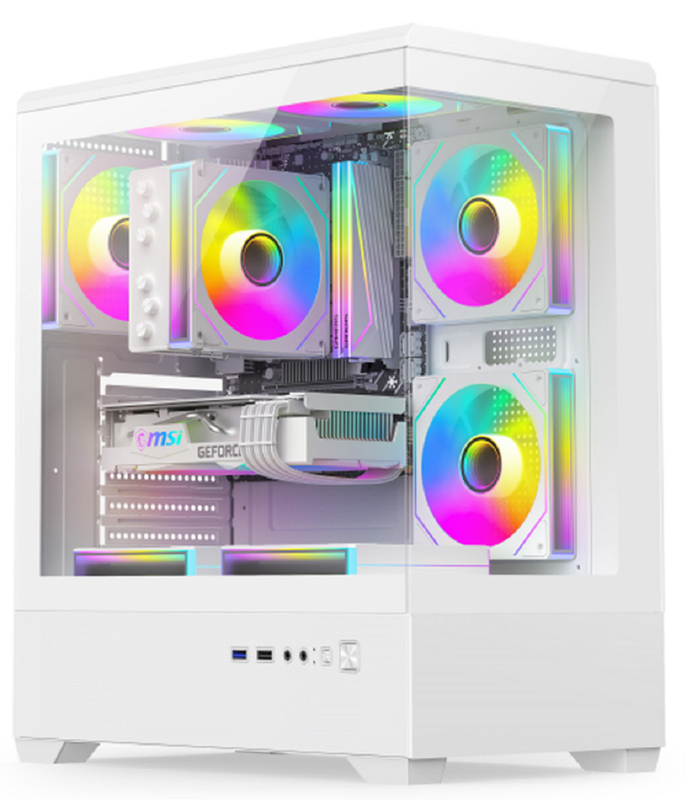 Architettura compatibile a grandezza naturale che supporta E-ATX/ATX Schede madri 330mm Schede grafiche 240mm Cassa per computer a griglia con raffreddamento ad acqua montata in cima