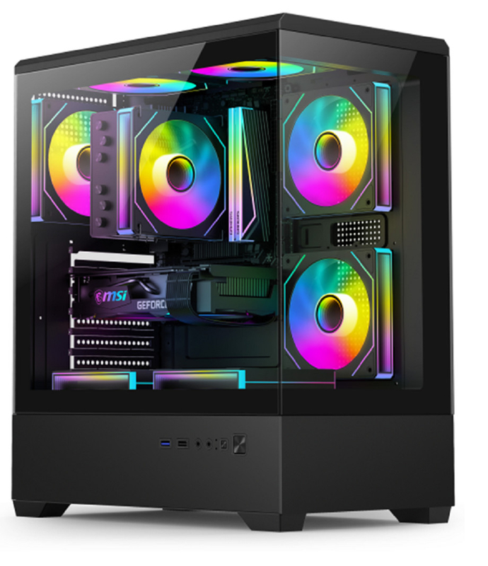 Architettura compatibile a grandezza naturale che supporta E-ATX/ATX Schede madri 330mm Schede grafiche 240mm Cassa per computer a griglia con raffreddamento ad acqua montata in cima