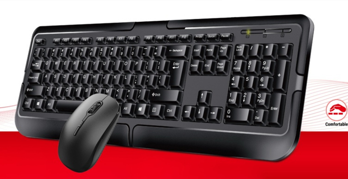 500g Leggera 2.4G Wireless 105-key Layout 5 milioni Key Life Supporto multilingue tastiere mouse Combos per Internet Cafè e Home Backup