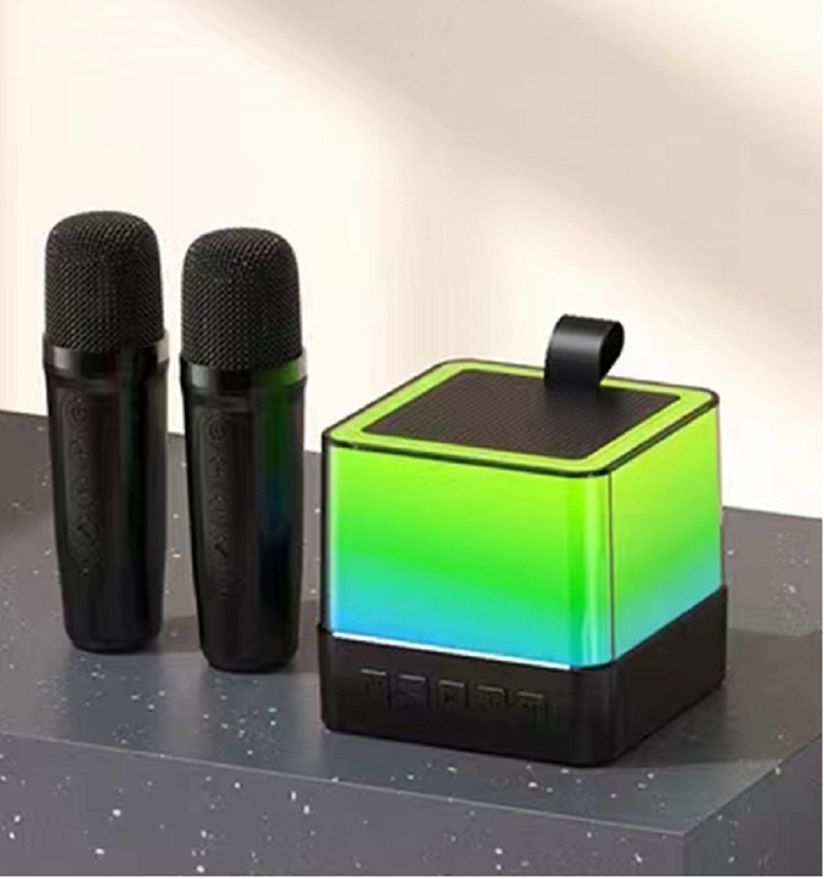 Multi-Color LED Mini Cube Speaker 89mm Suono perfetto per feste e karaoke in nero/bianco/rosa