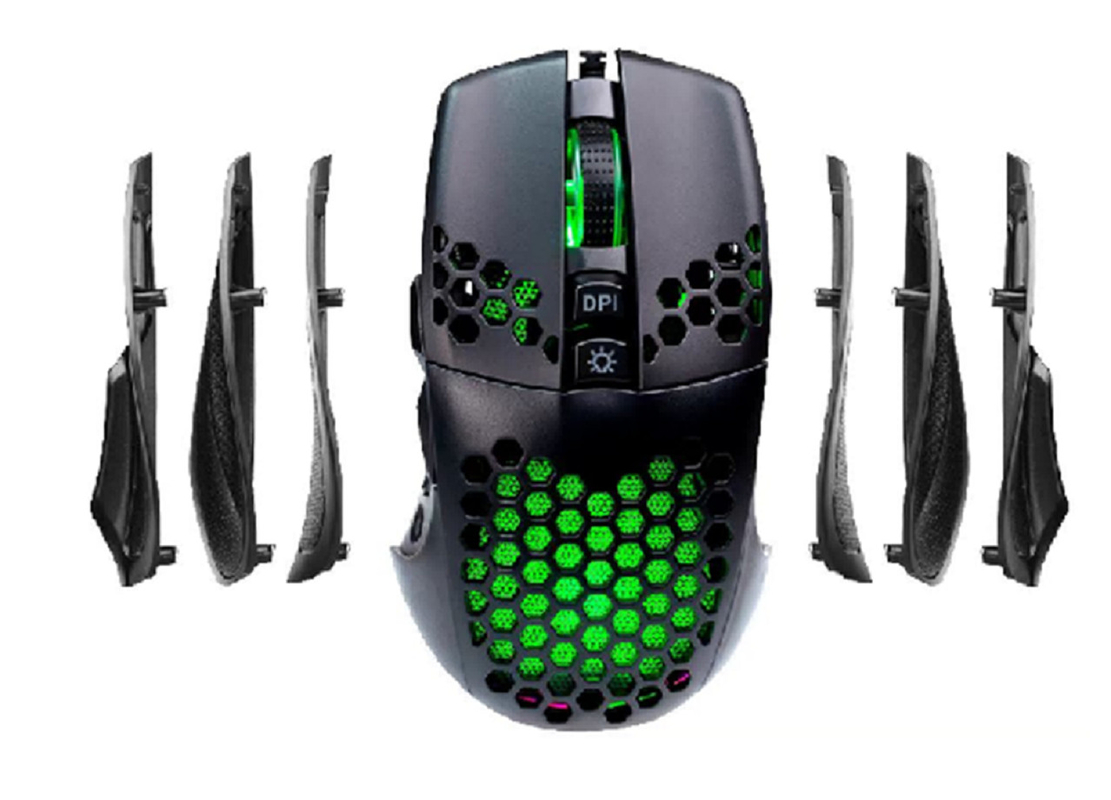 Regolabile 8000DPI in 5 livelli tastiere mouse combo 58g 128*78*42MM 9D Design ergonomico 8M Micro movimenti Illuminazione RGB per giocatori FPS e MMORPG