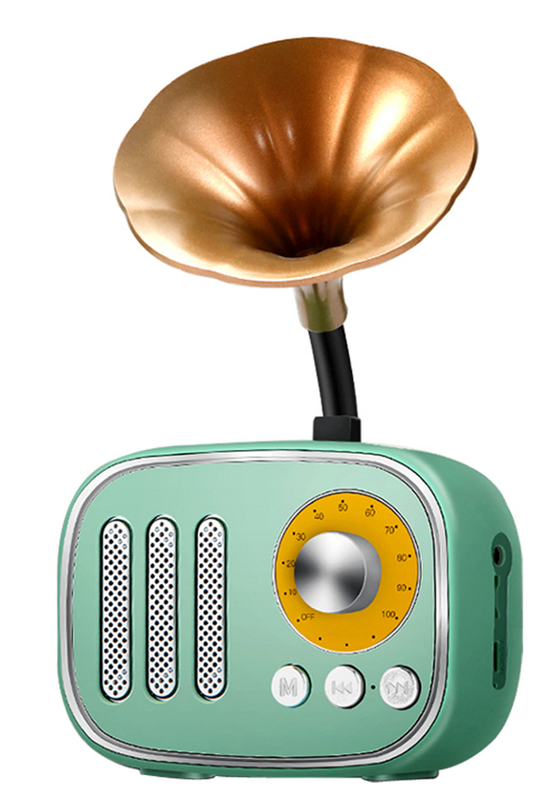 Bluetooth altoparlanti Supporta Bluetooth AUX TF Card E FM Radio Playback 1200mAh Batteria Mini Tromba Retro Disegno 125 × 66 × 205mm